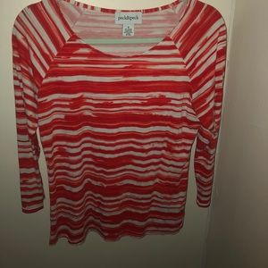 Red and white stripped shirt